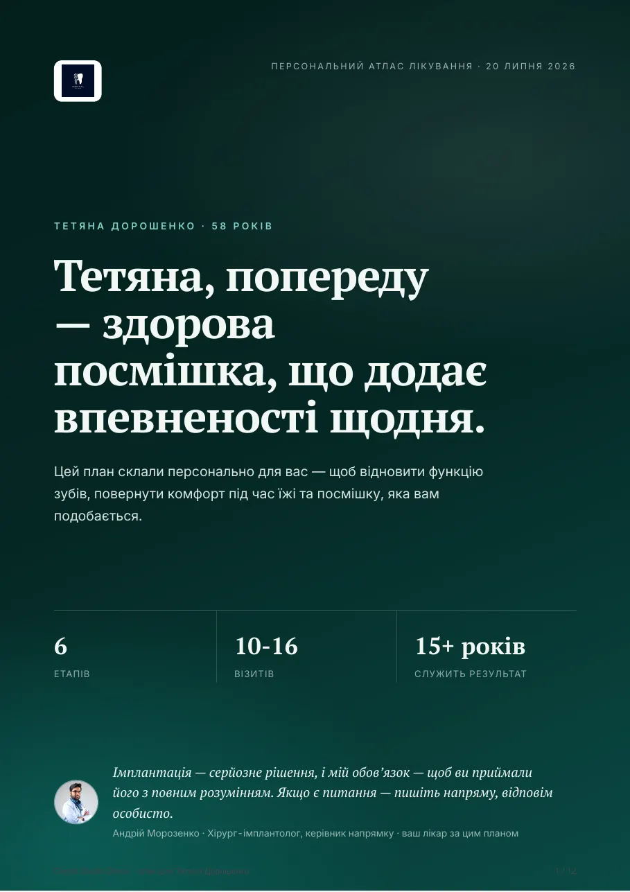 Сторінка Vidno-презентації для пацієнта 1 / 12